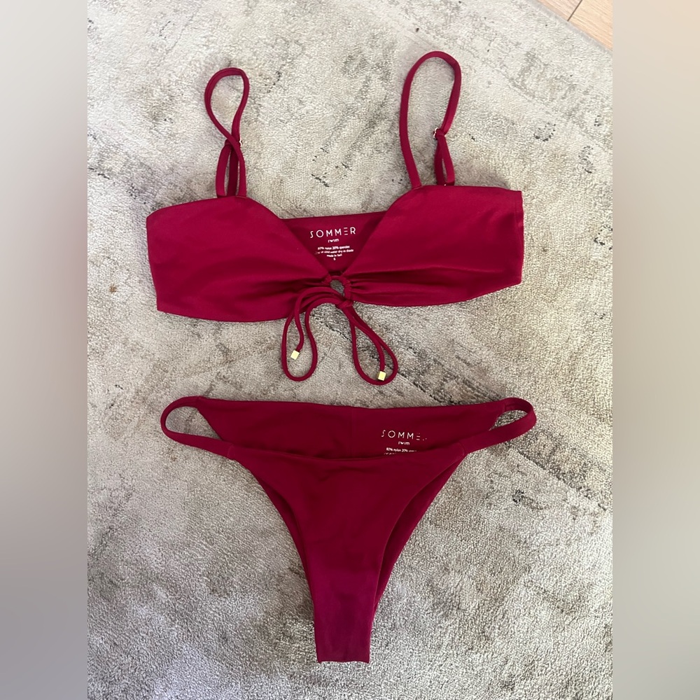 Sommer Swim burgundy bikini set.
